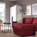 IKEA VIMLE ВІМЛЕ, 3-місний диван із кушеткою, з широкими підлокітниками/Lejde червоний/коричневий 195.375.53 фото thumb №2