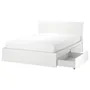 IKEA MALM МАЛЬМ, каркас кровати+2 кроватных ящика, белый / Лурой, 140x200 см 191.759.76 фото