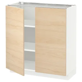 IKEA METOD МЕТОД, підлогова шафа з полицями / 2 дверцят, білий / АСКЕРСУНД під світлий ясен, 80x37 см 294.580.41 фото