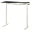 IKEA MITTZON МІТТЗОН, стіл регульований, електричний ОКЛ попелястий чорний / білий, 120x60 см 895.266.07 фото thumb №1