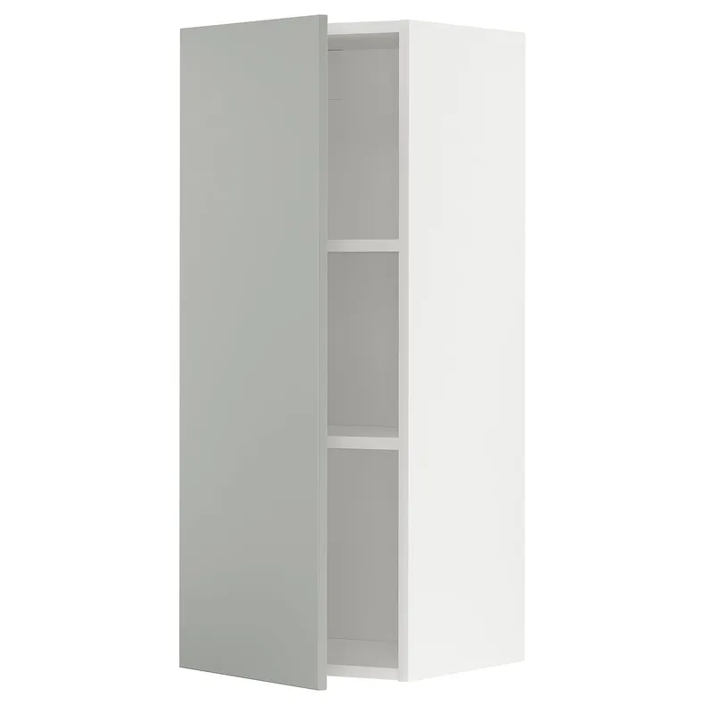 IKEA METOD МЕТОД, навесной шкаф с полками, белый / светло-серый, 40x100 см 895.391.67 фото №1