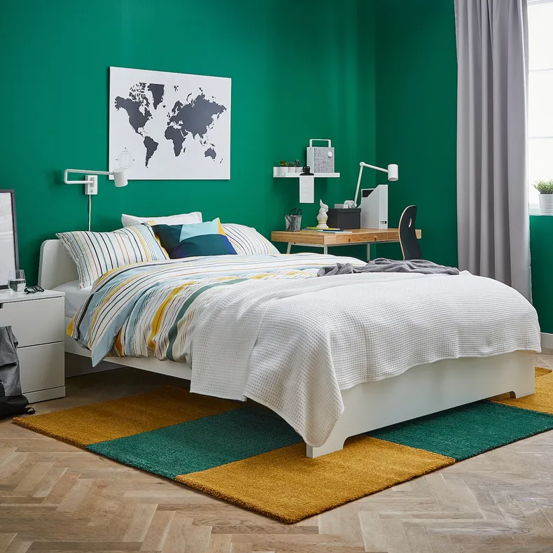 IKEA LANGSTED ЛАНГСТЕД, килим, короткий ворс, жовтий, 60x90 см 404.239.41 фото №4