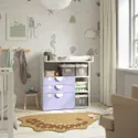 IKEA SMÅSTAD СМОСТАД, пеленальний стіл, Бузковий білий з 3 шухлядами, 90x79x100 см 195.827.67 фото thumb №3