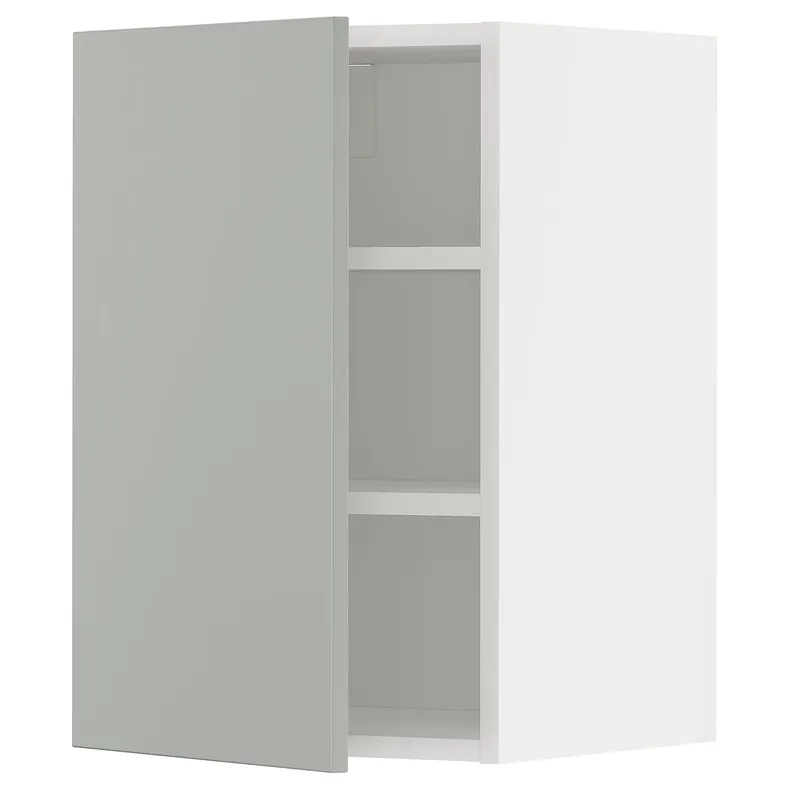 IKEA METOD МЕТОД, шафа навісна із полицями, білий / Хавсторп світло-сірий, 40x60 см 695.381.64 фото №1