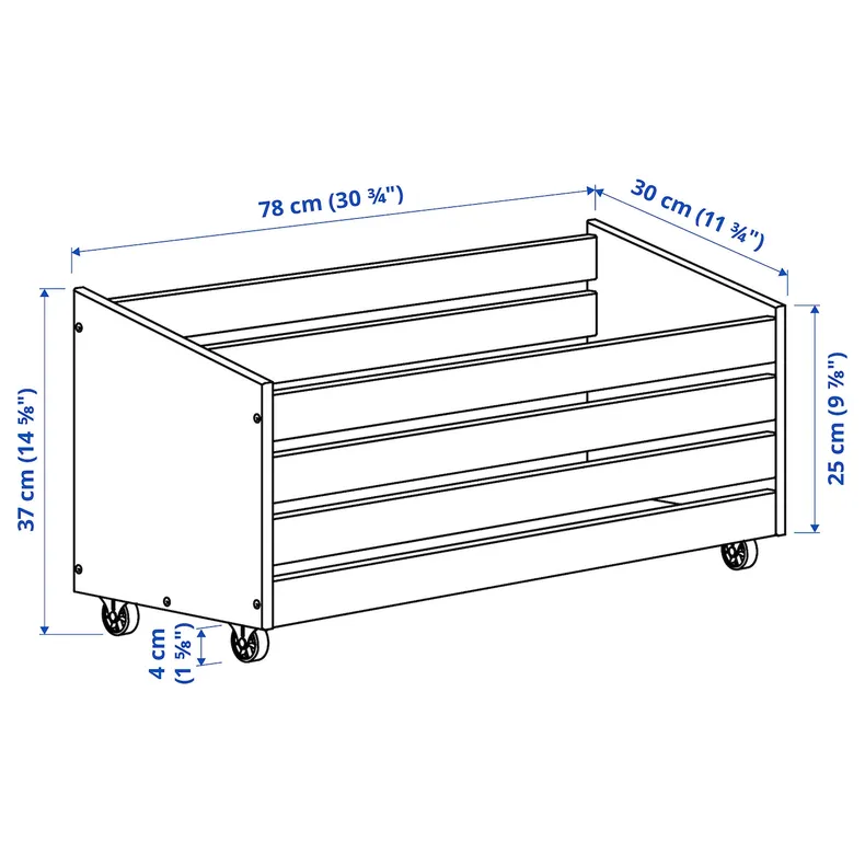 IKEA IVAR ІВАР, коробка д / зберігання на коліщатках, сосна, 78x30 см 504.845.09 фото №7