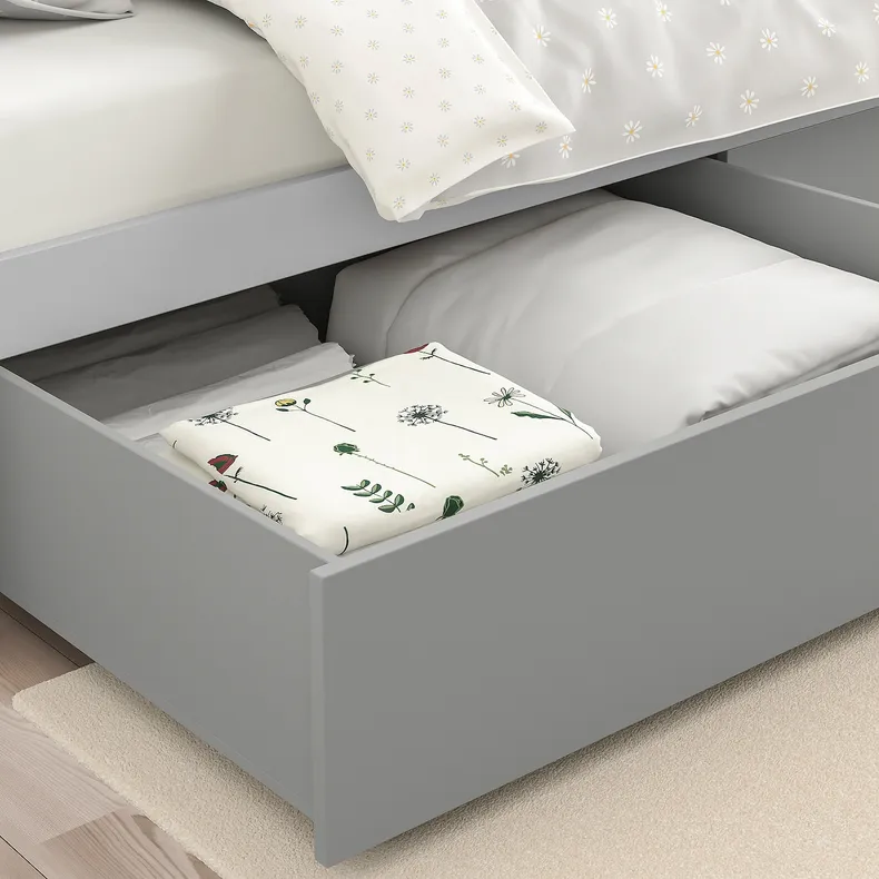 IKEA SMYGA СМИГА, каркас кровати с ящиками, светло-серый, 90x200 см 594.441.42 фото №4