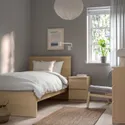 IKEA MALM МАЛЬМ, каркас ліжка з матрацом, Шпон дуба тонований білим / тверда деревина валевог, 90x200 см 195.368.36 фото thumb №3