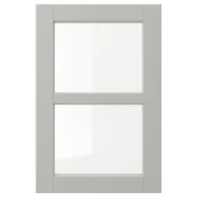 IKEA LERHYTTAN ЛЕРХЮТТАН, скляні дверцята, світло-сірий, 40x60 см 704.615.16 фото