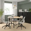 IKEA MITTZON МИТТЗОН, конференц-стол, круглый окл береза / черный, 120x75 см 395.304.28 фото thumb №3