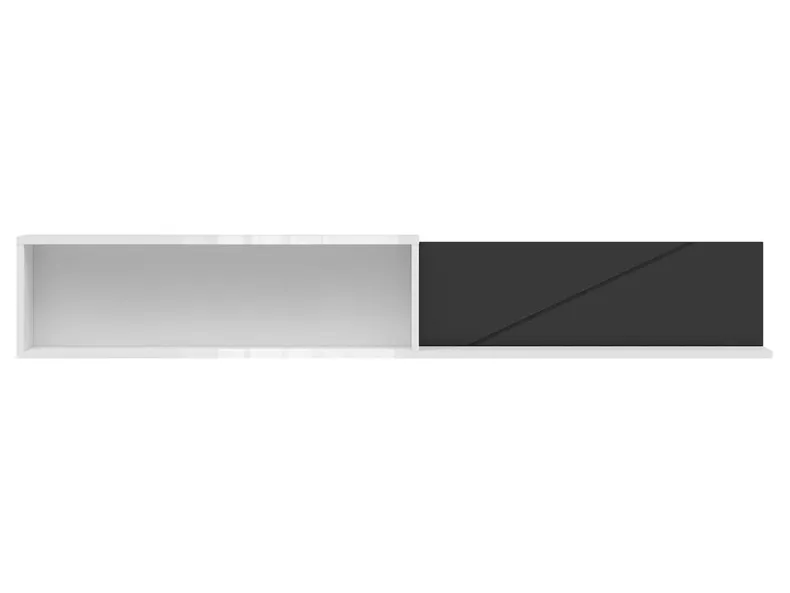 BRW Полиця настінна Forn 156 см глянцевий білий/чорний, білий глянцевий / чорний матовий POL/160-BIP/CAM фото №2
