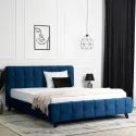 Кровать двуспальная бархатная MEBEL ELITE LINO Velvet, 160x200 см, синий фото thumb №3