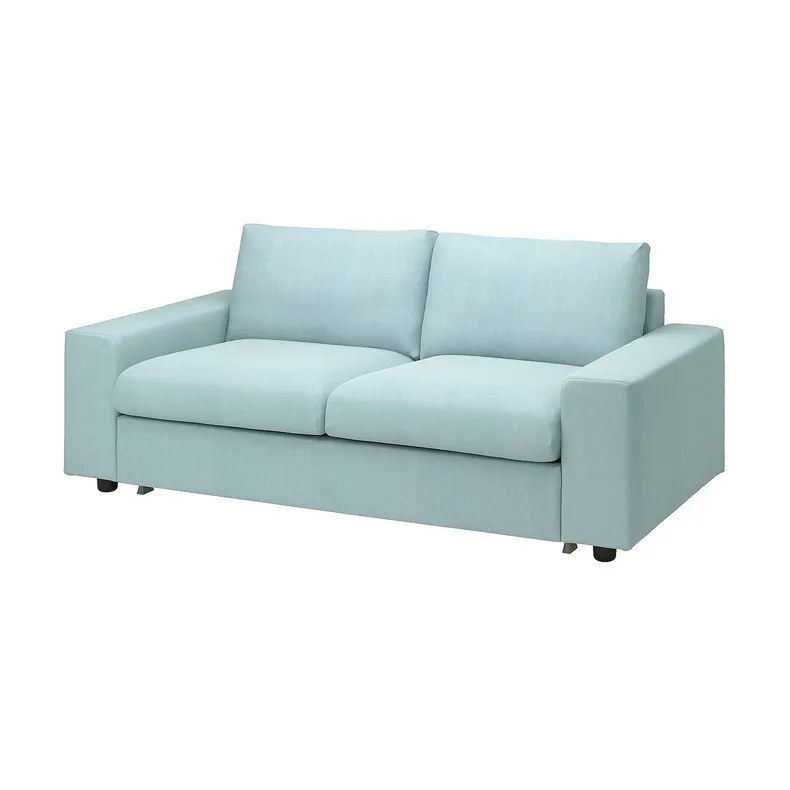 IKEA VIMLE ВИМЛЕ, 2-местный диван-кровать, с широкими подлокотниками / Саксемара светло-голубой 595.372.02 фото №2