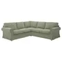 IKEA EKTORP ЭКТОРП, 4-местный угловой диван, Хакебо серо-зеленый 595.089.83 фото