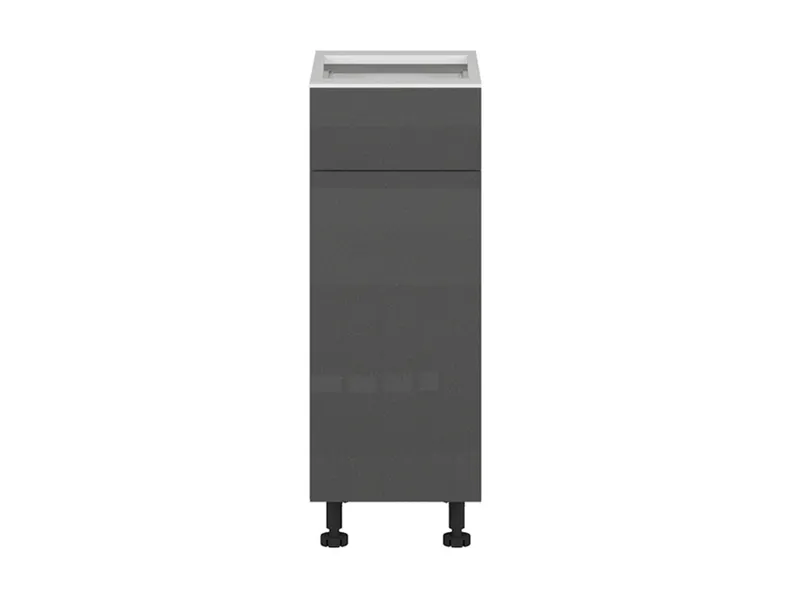 BRW Кухонный цоколь Tapo Specjal 30 см левый с выдвижным ящиком антрацит экрю, альпийский белый/антрацитовый экрю FK_D1S_30/82_L/SMB-BAL/ANEC фото №1