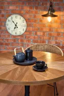 Стол кухонный круглый HALMAR CARMELO 100x100 см, столешница - орех, ножка - черный фото thumb №10