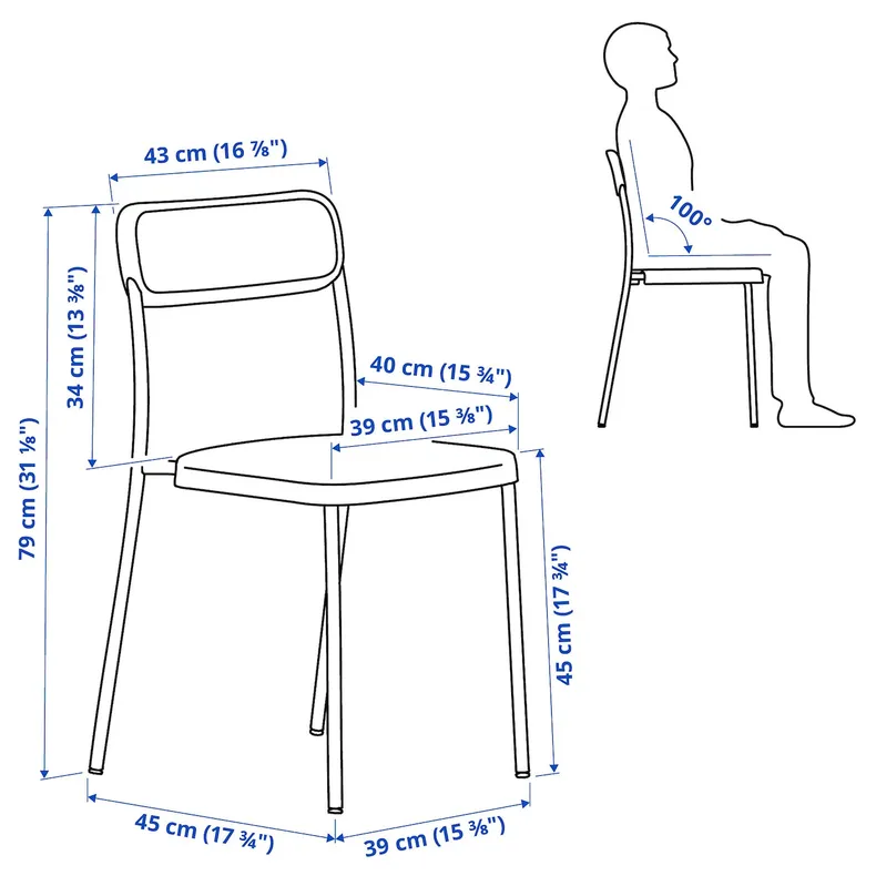 IKEA VIHALS / VIHALS, стіл та 4 стільці, білий білий/білий, 125x74 см 195.899.38 фото №6