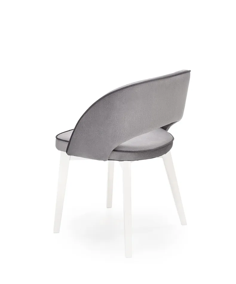 Кухонный стул бархатный HALMAR MARINO Velvet, серый MONOLITH 85 / белый фото №4