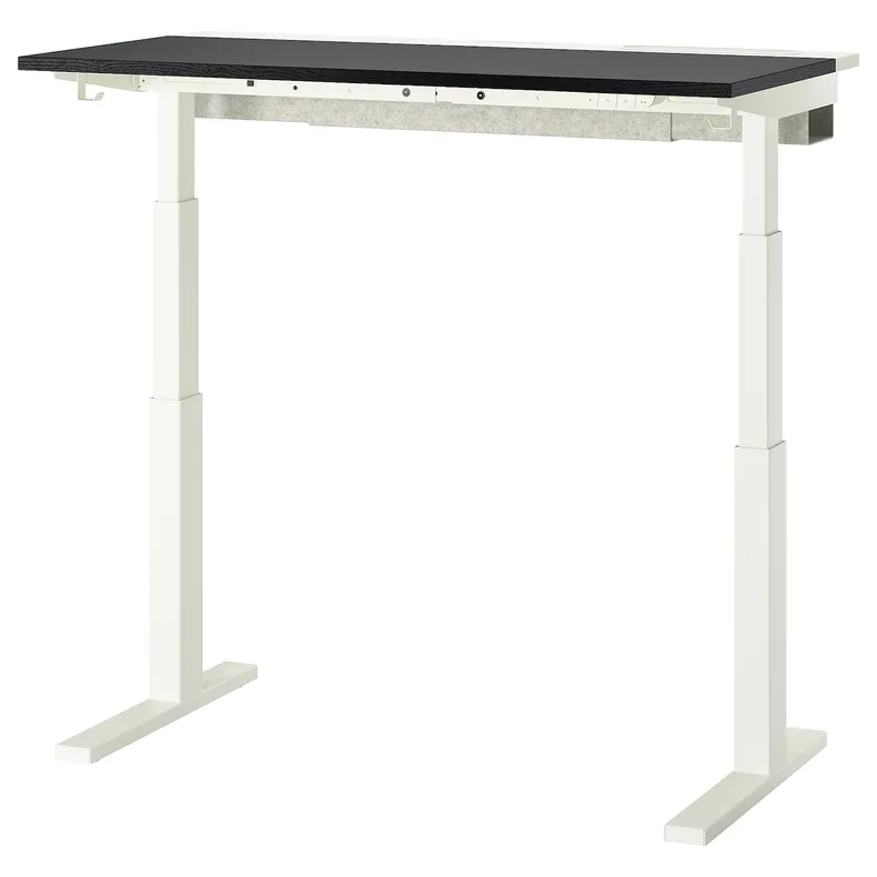 IKEA MITTZON МІТТЗОН, стіл регульований, електричний ОКЛ попелястий чорний / білий, 120x60 см 895.266.07 фото №1