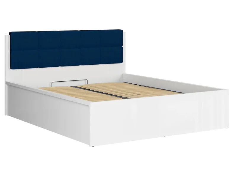 BRW Ліжко Tetrix 160x200 з каркасом і ящиком для зберігання білий глянцевий, білий глянець LOZ/160/B-BIP фото №7