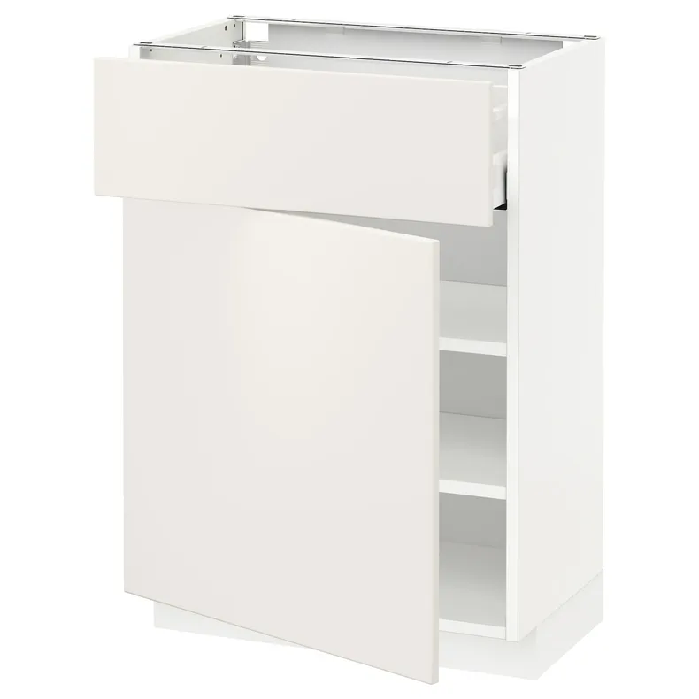 IKEA METOD МЕТОД / MAXIMERA МАКСИМЕРА, напольный шкаф с ящиком / дверцей, белый / белый, 60x37 см 094.592.11 фото №1