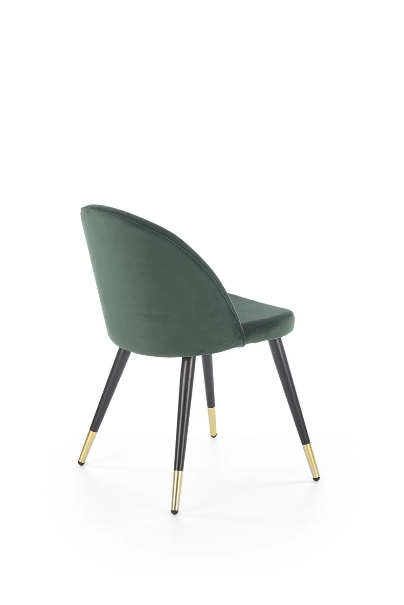 Кухонний стілець HALMAR K315, ніжки - чорний / золотий, оббивка - зелений фото №2