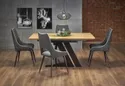 Кухонний стіл розкладний HALMAR FERGUSON 160-220x90 см, стільниця - натуральний дуб, ніжки - чорні фото thumb №2