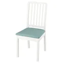 IKEA EKEDALEN ЕКЕДАЛЕН, стілець, білий / світло-бірюзовий Хакебо 294.292.18 фото thumb №1