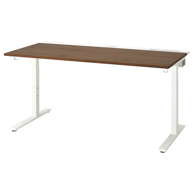 IKEA MITTZON МІТТЗОН, письмовий стіл, білий горіх, 160x80 см 695.291.26 фото №1