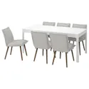 IKEA EKEDALEN ЕКЕДАЛЕН / KLINTEN КЛІНТЕН, стіл+6 стільців, білий / Кіланда світло-бежевий, 180 / 240 см 095.059.01 фото thumb №1