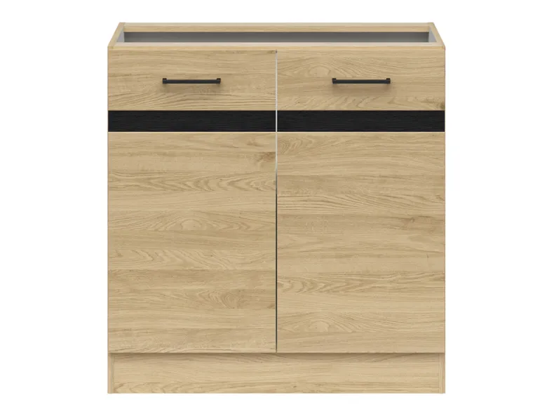 BRW Базовый шкаф для кухни Junona Line 80 см с 2 дверцами дуб бернштейн, дуб бернштейн D2D/80/82_BBL-DBT фото №1
