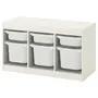 IKEA TROFAST ТРУФАСТ, комбінація для зберіган +контейнери, білий/білий, 99x44x56 см 692.284.73 фото