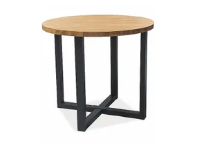 Стол обеденный SIGNAL ROLF, дуб / черный, 90x90 фото