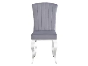 Кресло SIGNAL PRINCE Velvet, серый / хром фото
