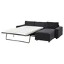 IKEA VIMLE ВИМЛЕ, 3-местный диван-кровать с козеткой, с широкими подлокотниками/Djuparp темно-серый 095.372.71 фото