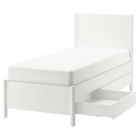 IKEA TONSTAD ТОНСТАД, каркас ліжка з відділ д / зберігання, крем / Лейрсунд, 90x200 см 994.966.24 фото