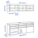 IKEA BESTÅ БЕСТО, комбінація шаф для тв / скляні дверц, дуб тонований білий / Lappviken дуб тонований білий скло безбарвне, 180x42x192 см 494.071.97 фото thumb №12