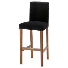 IKEA BERGMUND БЕРГМУНД, стул барный, имит. дуб / Джупарп темно-серый, 75 см 893.997.89 фото