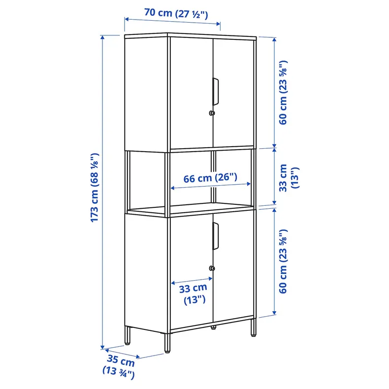 IKEA TROTTEN ТРОТТЕН, шкаф с дверями, антрацит, 70x35x173 см 404.748.36 фото №6