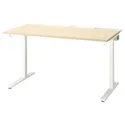 IKEA MITTZON МІТТЗОН, письмовий стіл, береза okl / біла, 140x80 см 495.281.18 фото thumb №1