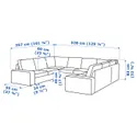 IKEA KIVIK КИВИК, 6-местный п-образный диван, Тибблби бежевый / серый 094.405.80 фото thumb №8