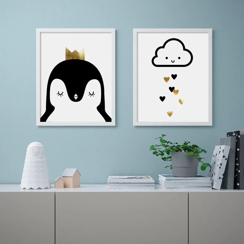 IKEA BILD БИЛЬД, постер, милые пингвины, 40x50 см 705.216.43 фото №2