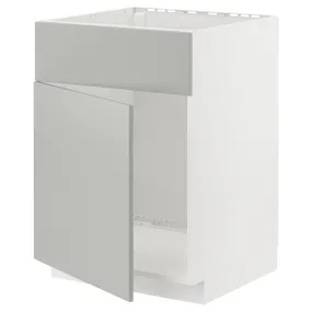 IKEA METOD МЕТОД, підлог шафа д / мий, дверц / фронт пан, білий / Хавсторп світло-сірий, 60x60 см 995.389.83 фото