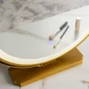 Туалетный столик с пуфом MEBEL ELITE ASHLEY, серый / золотой фото thumb №5