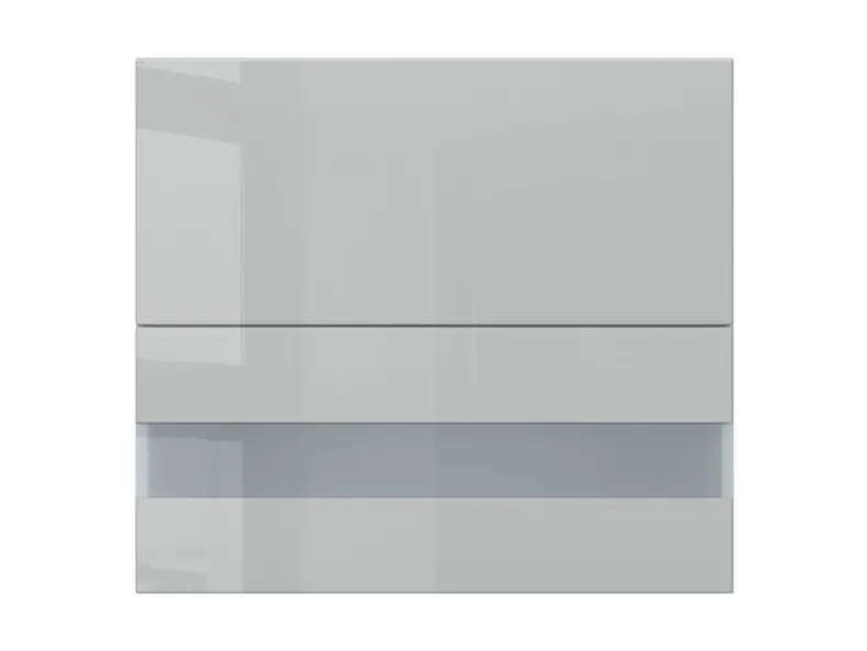 Кухонный шкаф BRW Top Line 80 см с навесным стеклянным шкафом серый глянец, серый гранола/серый глянец TV_G2O_80/72_OV/O-SZG/SP фото №1