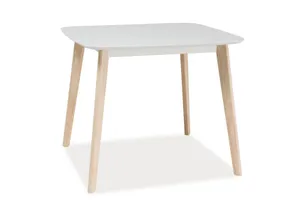 Обеденный Столик SIGNAL TIBI, белый / отбеленный дуб, 80x90 фото