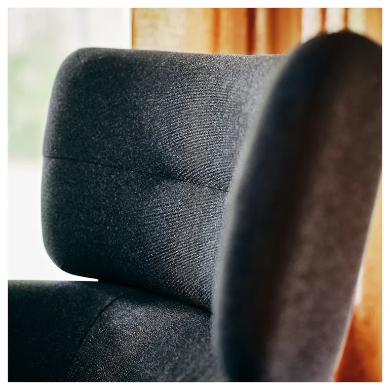 IKEA OSKARSHAMN ОСКАРШАМН, крісло з підголівником, ГУННАРЕД чорно-сірий 005.036.71 фото №3