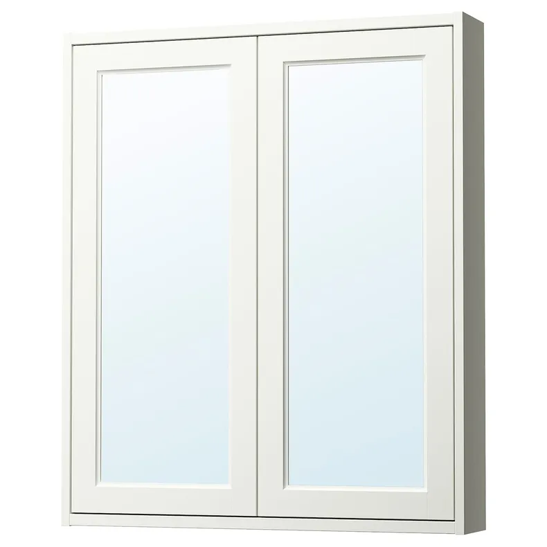 IKEA TÄNNFORSEN ТАННФОРСЕН, зеркальный шкаф с дверцами, белый, 80x15x95 см 105.351.29 фото №1