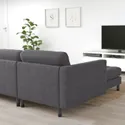 IKEA LANDSKRONA ЛАНДСКРУНА, 3-местный диван с козеткой, Окрашенный в темно-серый / деревянный / черный цвет 494.442.27 фото thumb №1