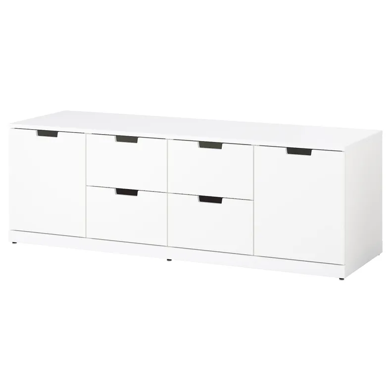 IKEA NORDLI НОРДЛІ, комод із 6 шухлядами, білий, 160x54 см 492.766.29 фото №1
