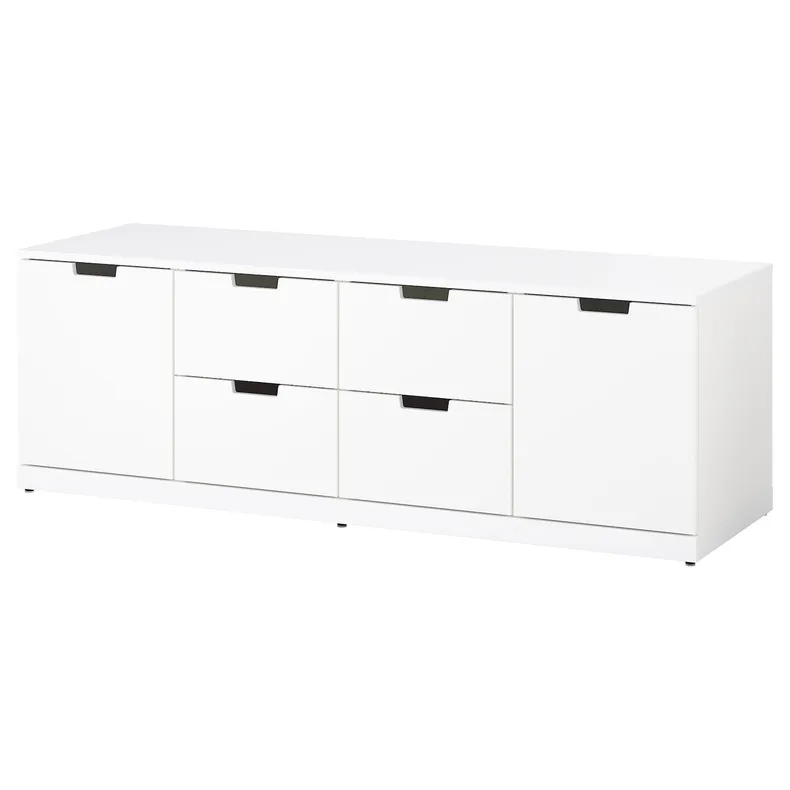 IKEA NORDLI НОРДЛІ, комод із 6 шухлядами, білий, 160x54 см фото №1